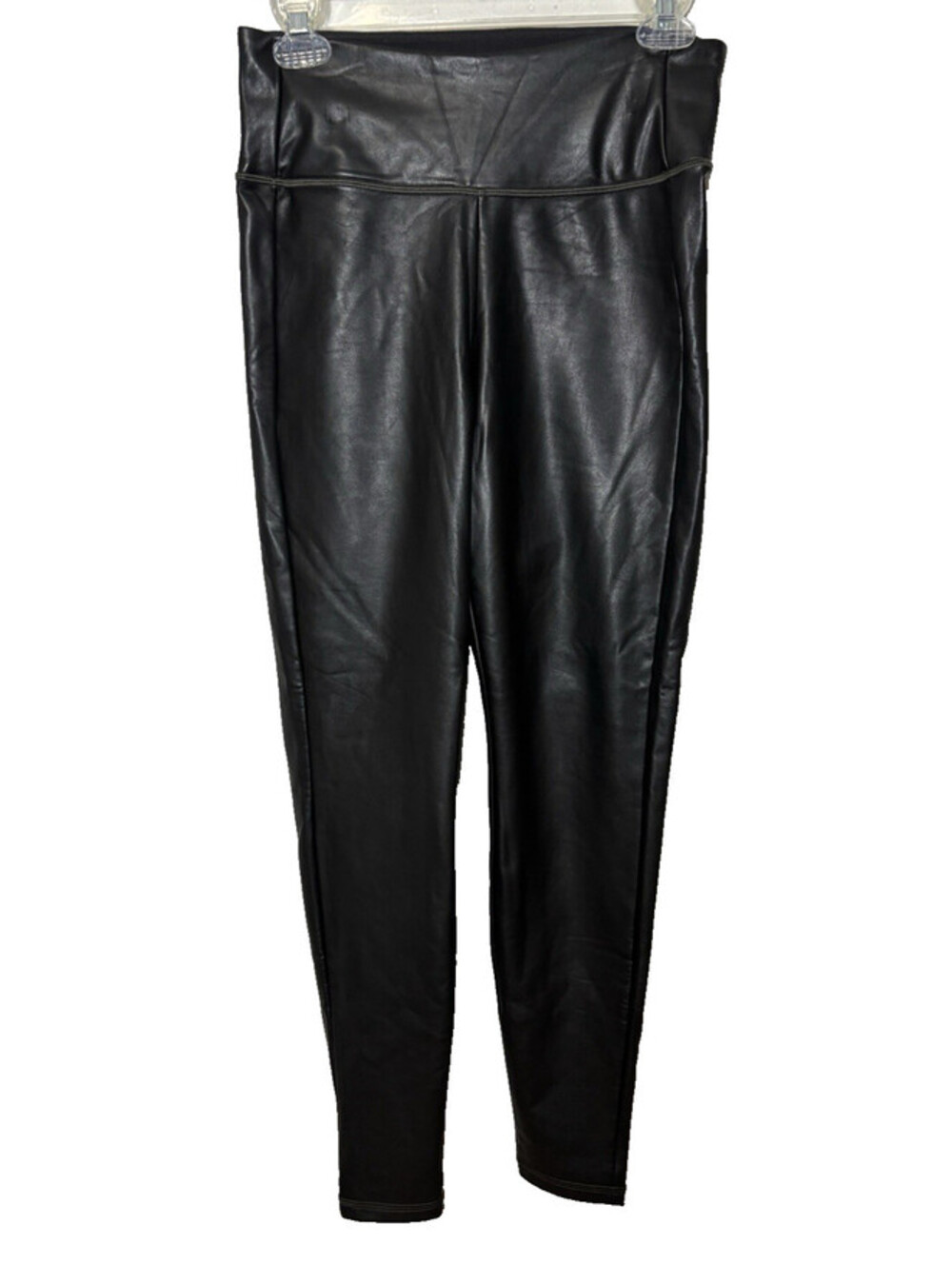 Athleta All Over Gleam Tight Faux Leather Leggings Black Womens Size Small